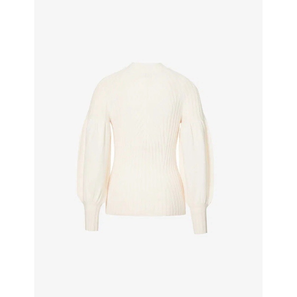 Zimmermann Concert Puff-Sleeve Sweater Size 1 In Cream